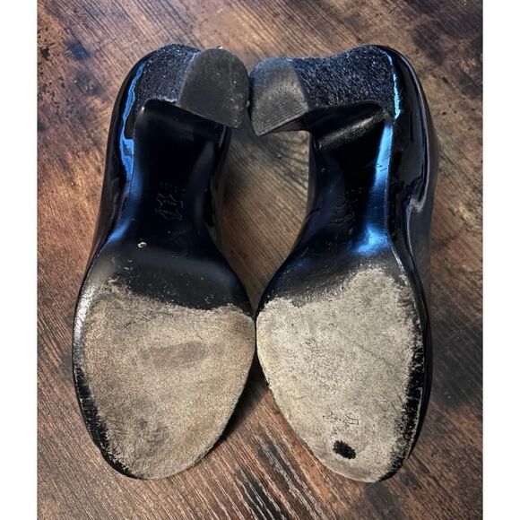 Tory Burch  Colin Patent Leather Black Glitter Pumps Size 7.5 - Picture 8 of 10
